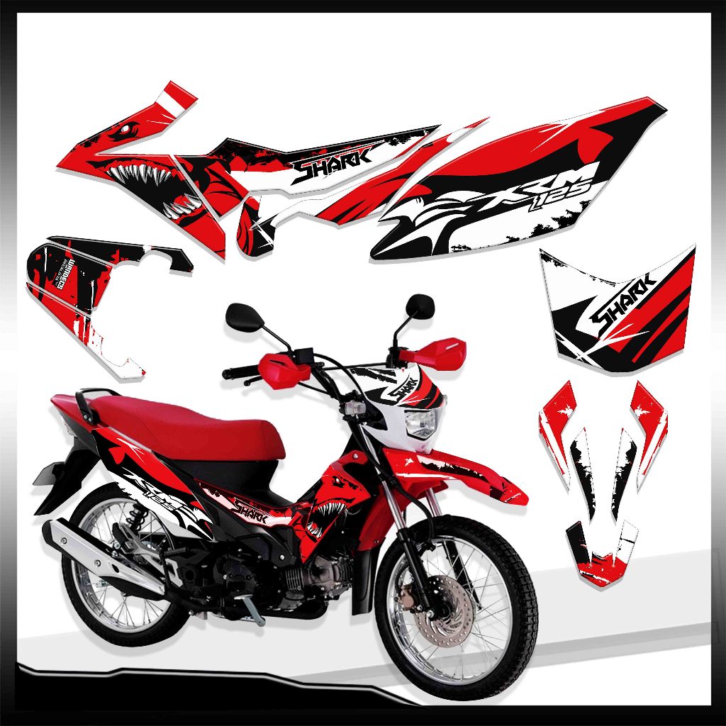 HONDA XRM 125 Fi Motorcycle Decal Sticker SHark Concept | Shopee ...