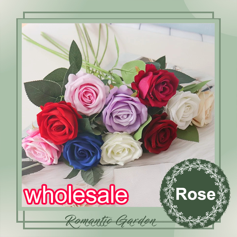 【wholesale】High Quality Velvet Rose&Cloth Rose Fake Rose Fake Flowers ...