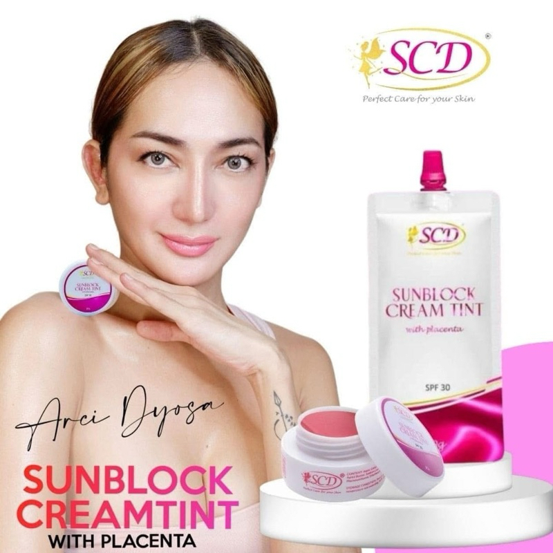 SCD Sunblock Cream Tint With Placenta Big Sachet 30g | Shopee Philippines