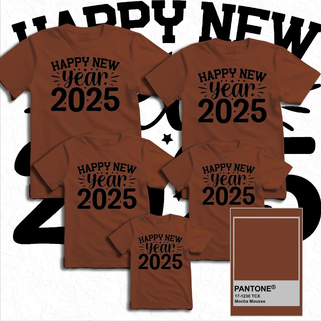 2025 lucky Color of the Year Mocha Mousse Family Shirt New Year Outfits