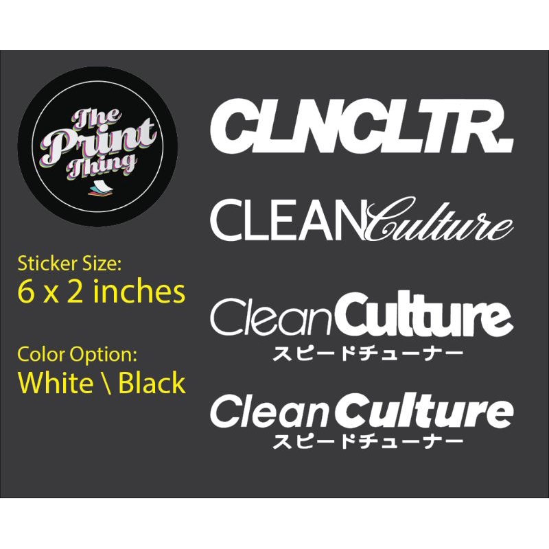 CLEAN CULTURE VINYL DECAL STICKER | Shopee Philippines