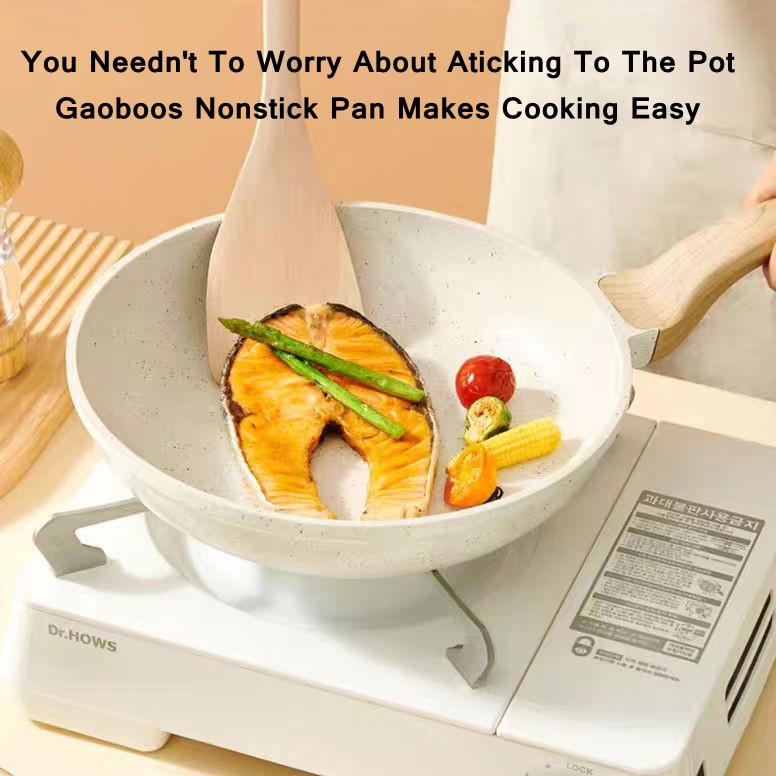 Gaoboos Non Stick Frying Pan 24cm Cooking Egg Flat Pan Kawali Die-Cast ...