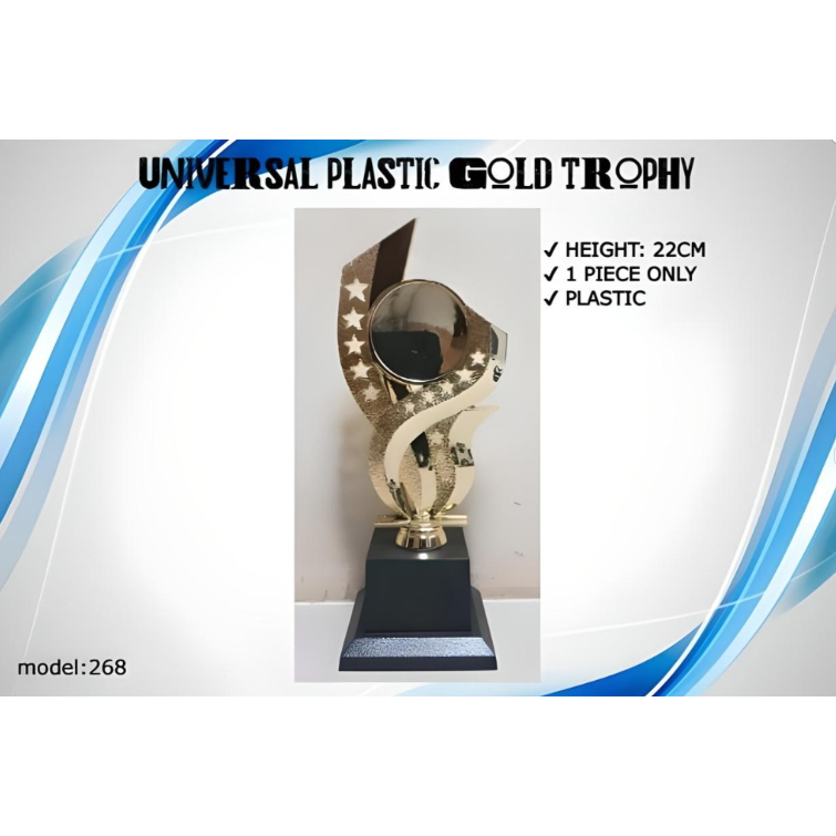 UNIVERSAL PLASTIC GOLD TROPHY HEIGHT 22CM(1 PIECE ONLY)(268) | Shopee ...