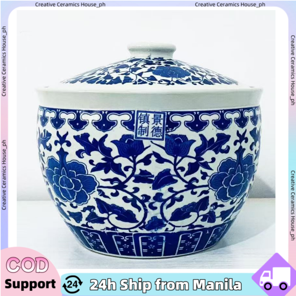 Ceramic Rice Jar Household Kitchen Rice Bucket with Lid Sealed Jar ...