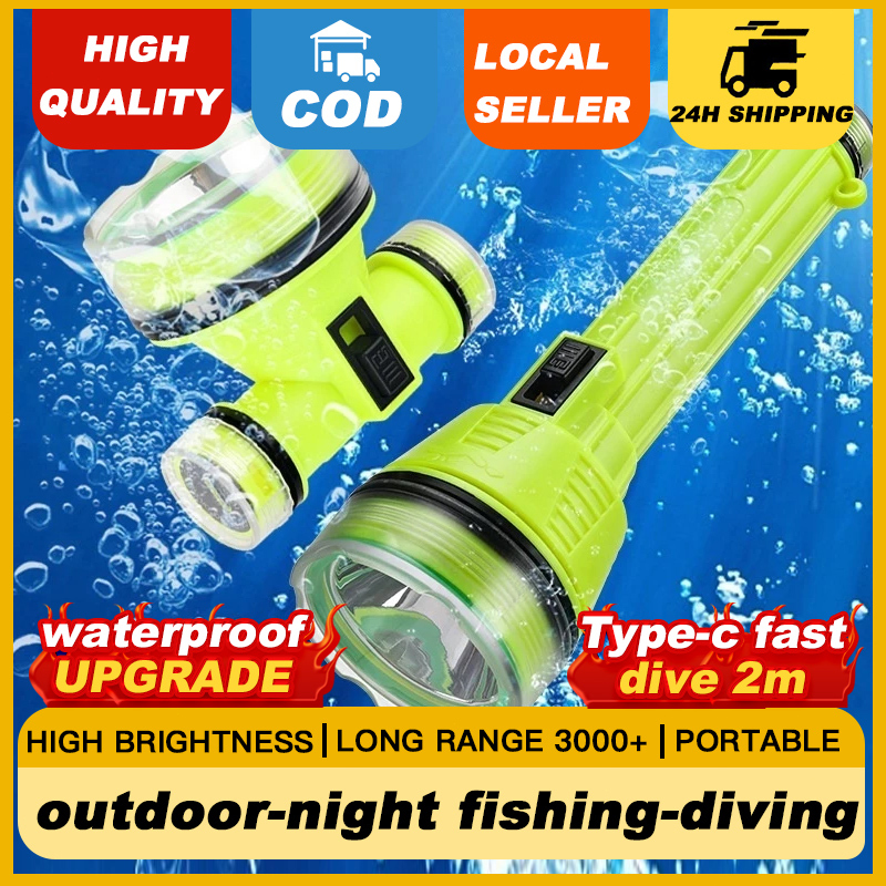 LED Diving light Diving headlight flashlight Emergency camping light ...