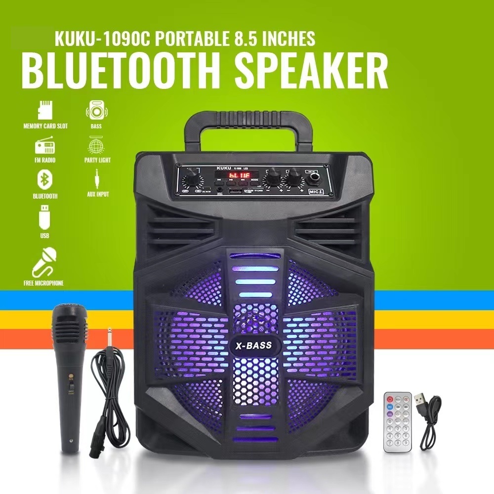 Karaoke Portable Wireless Bluetooth Speaker With Free Mic | Shopee ...