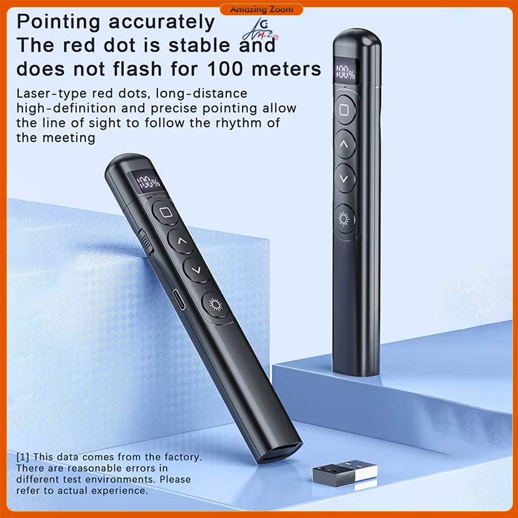 Rechargeable Wireless Presenter Powerpoint Clicker Laser Ppt Remote ...