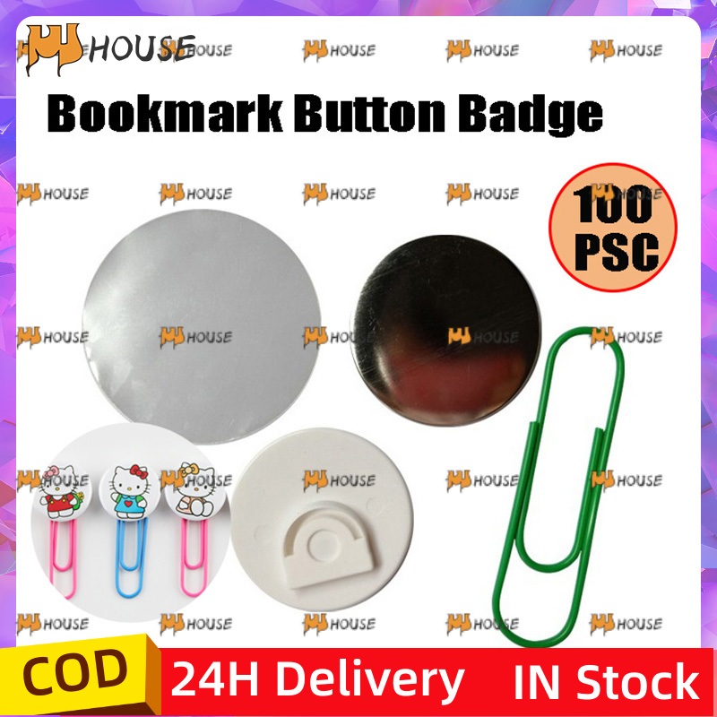 100pcs/25mm Bookmark Button Badges Paper Clip DIY button badge Blanks ...