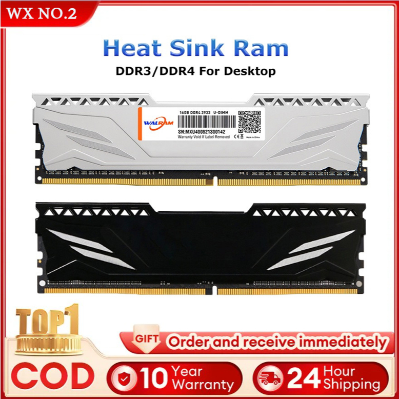Barrette RAM DDR4 16GB 3200 MHz PC4-25600 DIMM - Pour PC Fixe, Neuf Sous Garantie