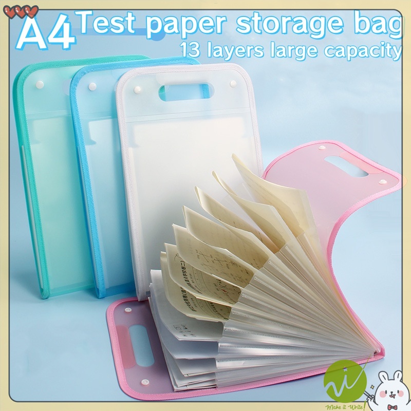 13 layer Test Paper Storage bag Waterproof Folder File Organizer with ...