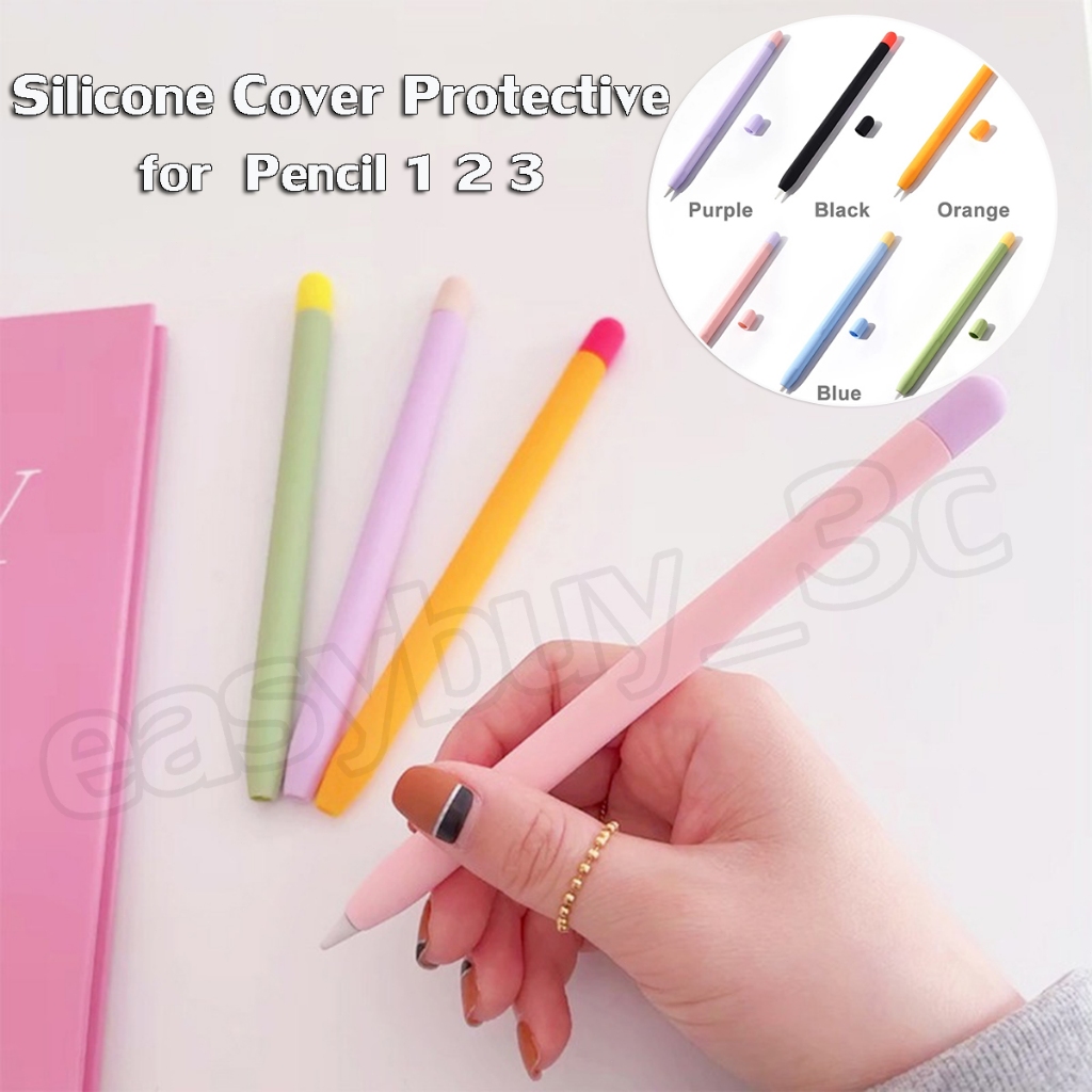 Pencil 1 2 3 Case Silicone Shockproof Sleeve For Apple Pencil 2nd 1 ...