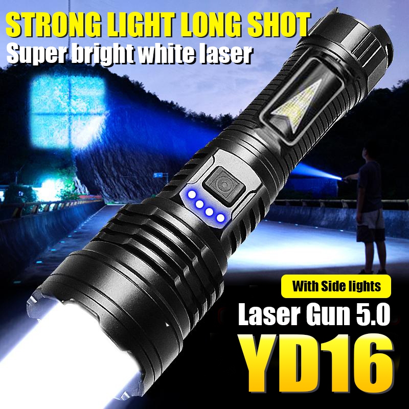 strong light Flashlight, Rechargeable LED Portable Zoomable Flashlight ...