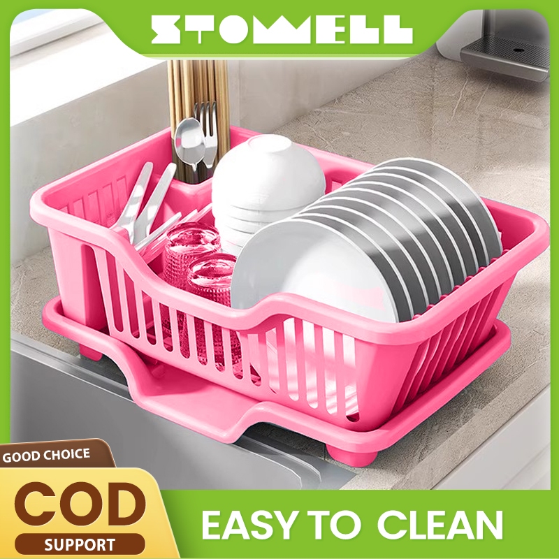 STOWELL Plastic Dish Rack Kitchen Shelves Dish Drainer Drainage Baskets  Kitchen Organizer