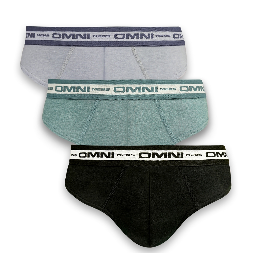 OMNI By SO-EN Men's 3in1 Carl Collection Cotton Hipster Outside Briefs ...