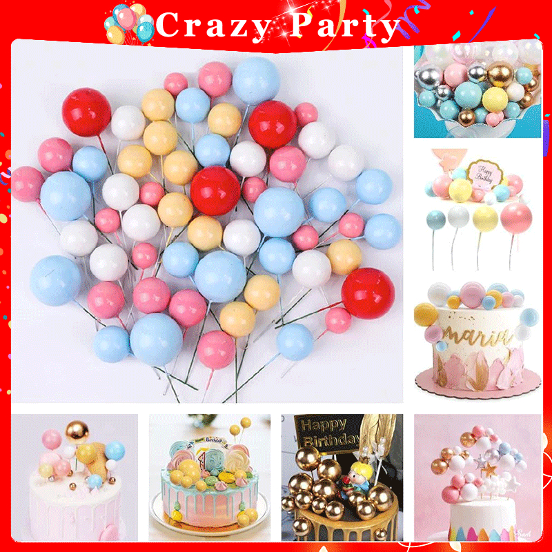 Golden /Silver Ball/Colored Ball Dessert Cake Decoration Birthday Cake ...