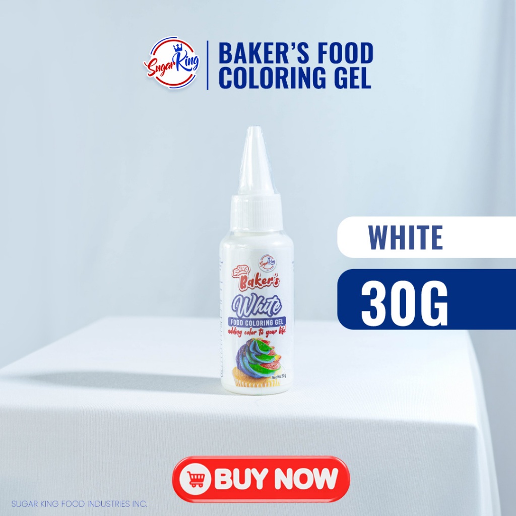 Sugar King Baker's WHITE Food Coloring Gel 30g | Shopee Philippines