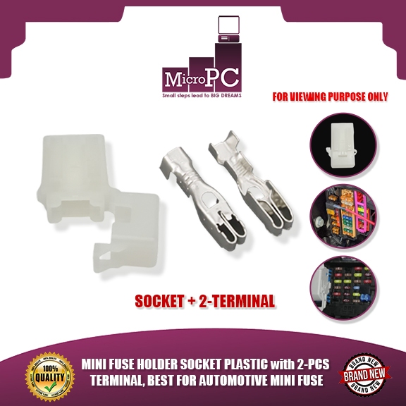 MICRO PC MINI FUSE HOLDER SOCKET PLASTIC with 2-PCS TERMINAL, BEST FOR ...