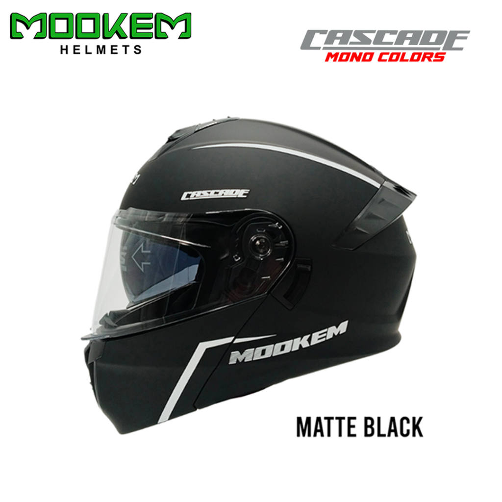 Mookem Helmet Z0012 CASCADE - MONO COLORS Modular Dual Visor Helmet ...