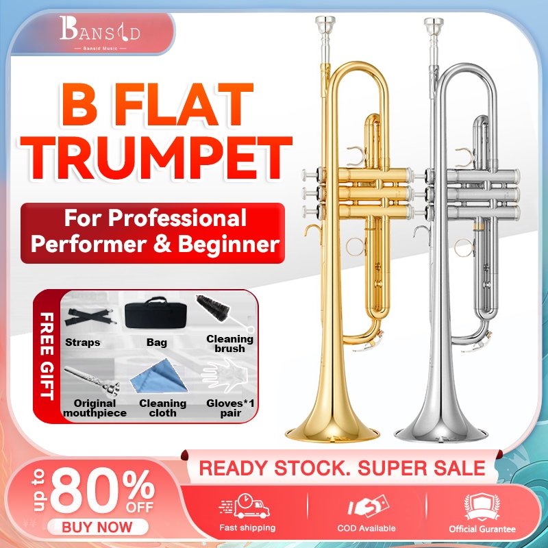 BANSID Trumpet bB Flat Brass Gold-painted Musical Instrument for ...