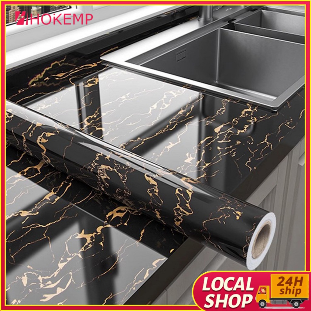 Marble Kitchen Wallpaper Sticker Self Adhesive Waterproof Oilproof ...