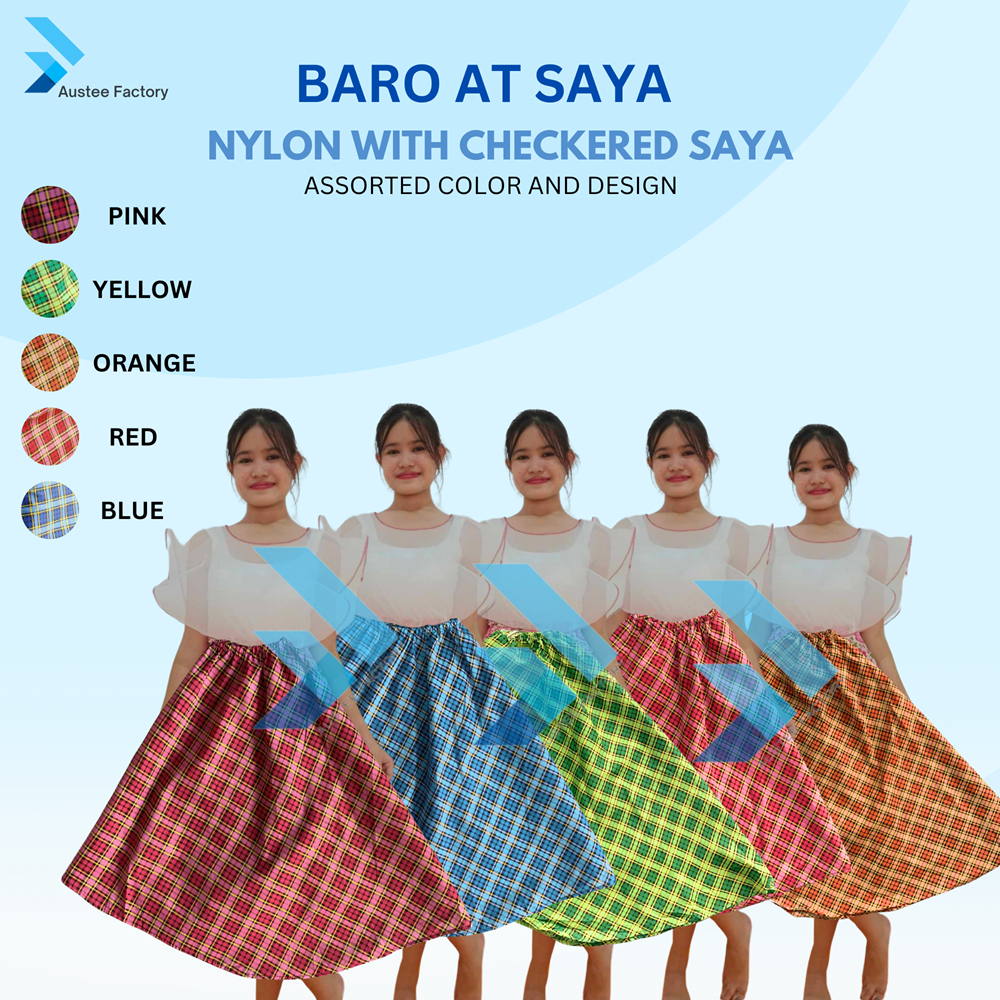 A Austee Traditional Baro at Saya Checkered Plain Floral Terno | Shopee ...