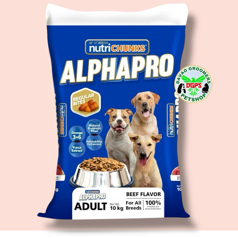 ALPHAPRO Regular Bites Adult Beef 10kg | Shopee Philippines