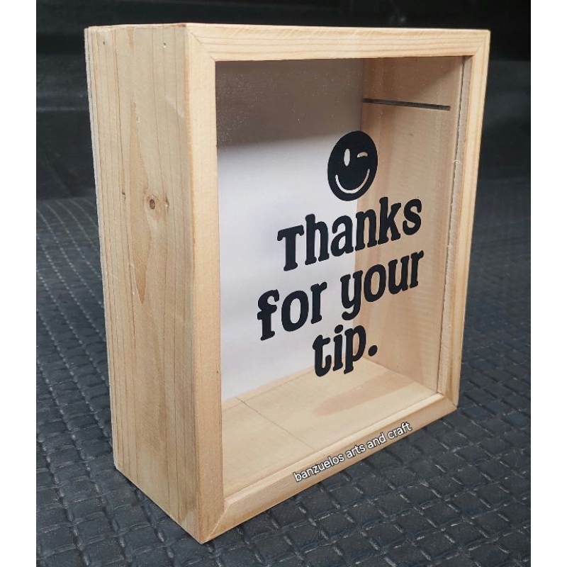 Tip box made from glass and wood | Shopee Philippines