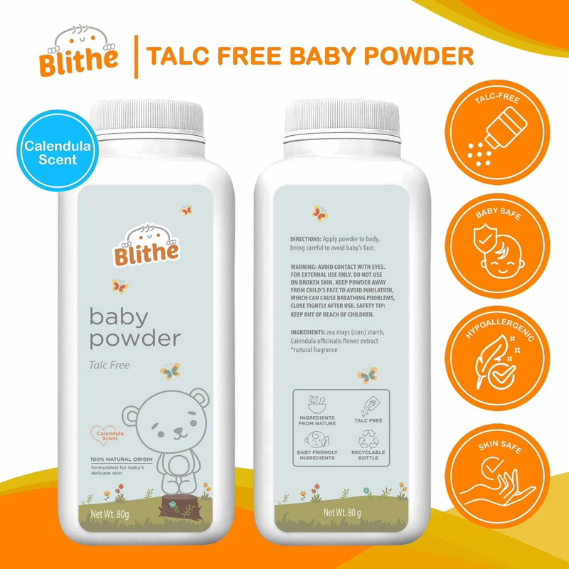 Blithe Baby Talc Free Powder Diaper Rash Calendula Scent Hypoallergenic ...