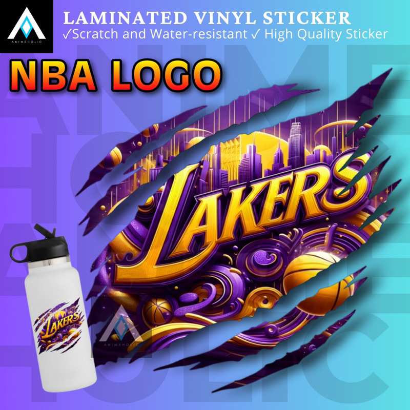 NBA LOGO “SCRATCH STICKER” BASKETBALL STICKERS LAMINATED VINYL STICKERS ...