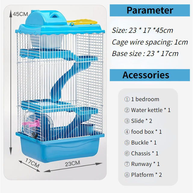 Image showcasing Hamster Cage House Hamster Cage with Accessories Carrier Case with ...