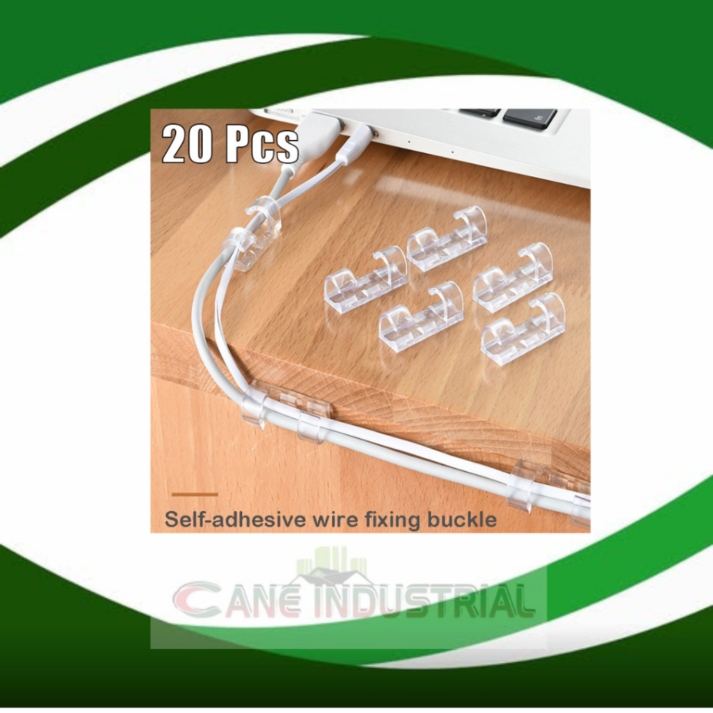 20 Pcs Adhesive Wire Cable Management Clips Plastic Wall Desk Cable ...