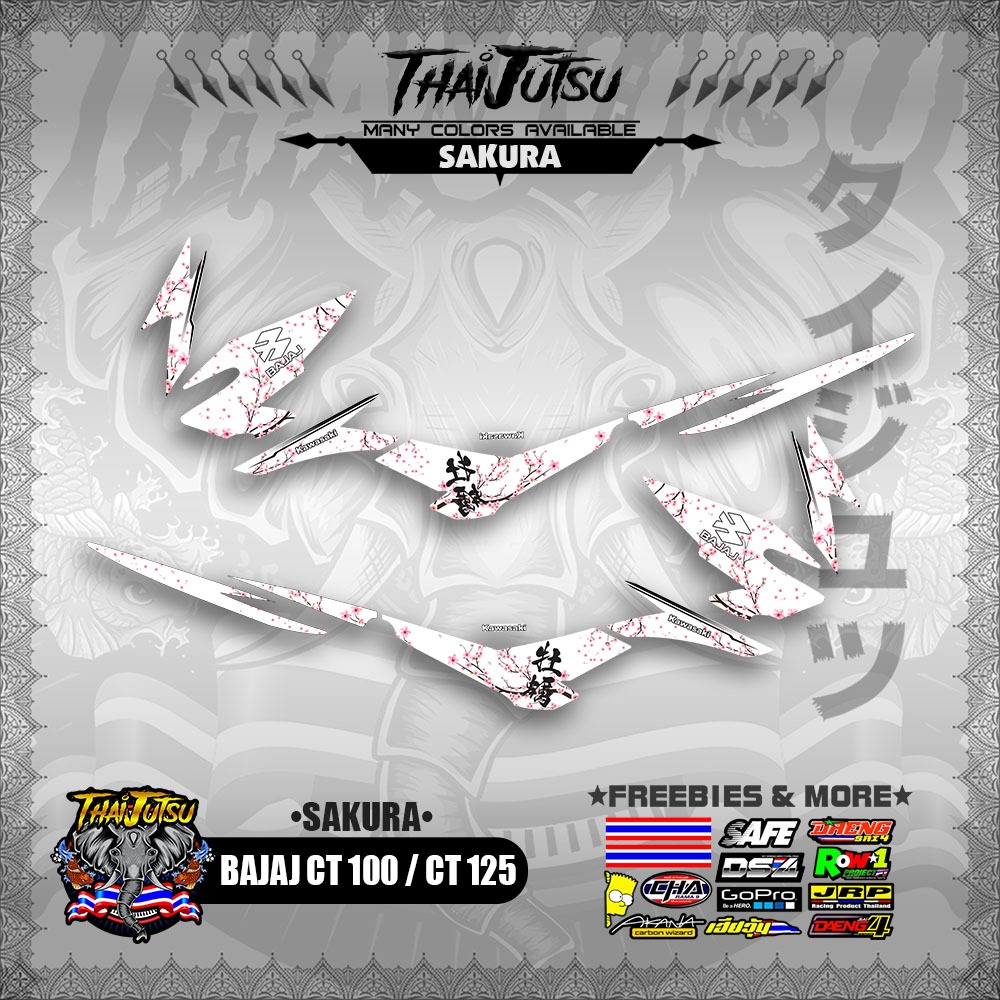 BAJAJ CT 100 / CT 125 STICKER DECALS ( SAKURA )【ThaijutsuStickers ...