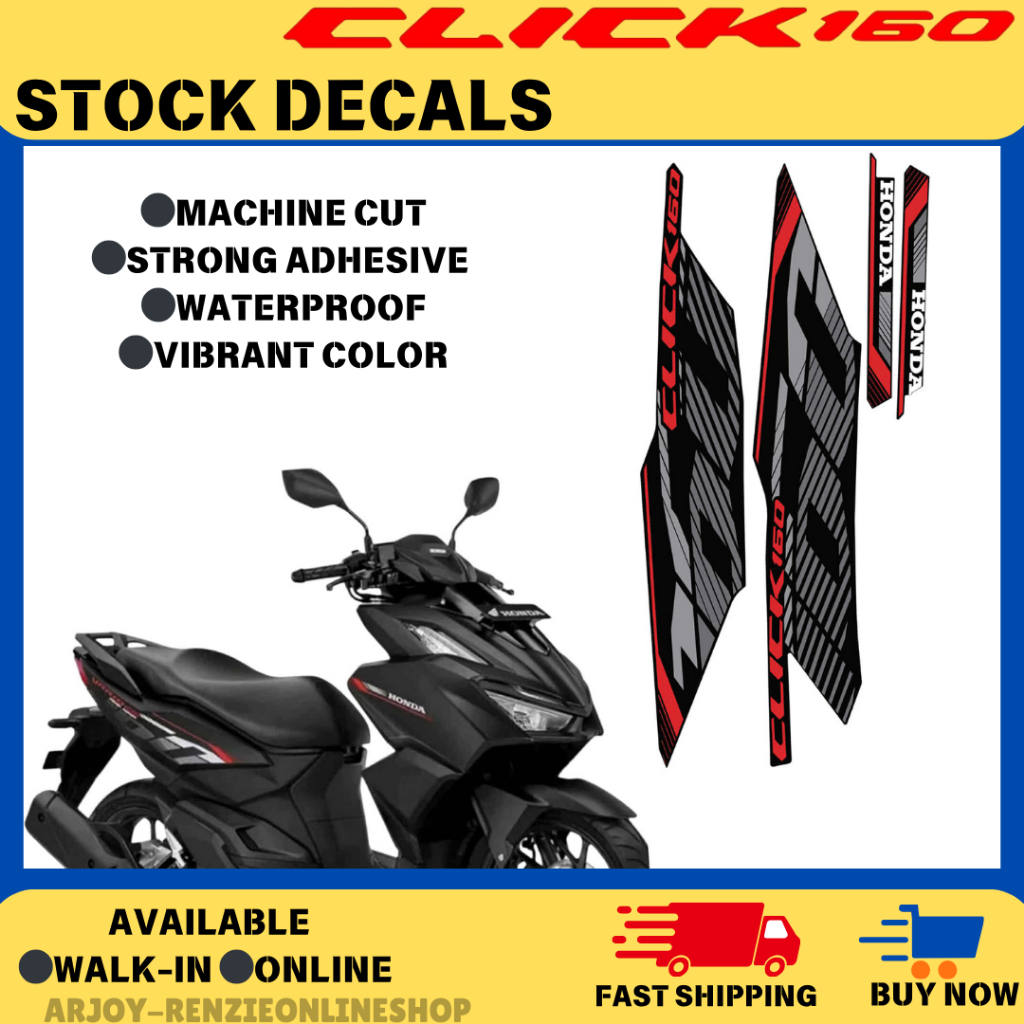 HONDA CLICK 160 STOCK DECALS | Shopee Philippines