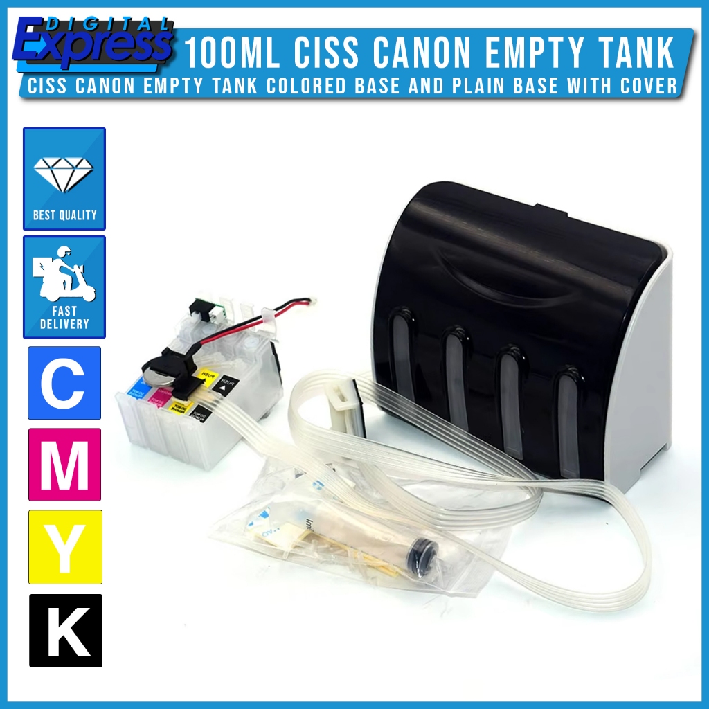 Canon 100ml CISS Empty Ink Tank with Black Cover for Liquid Base Inks ...