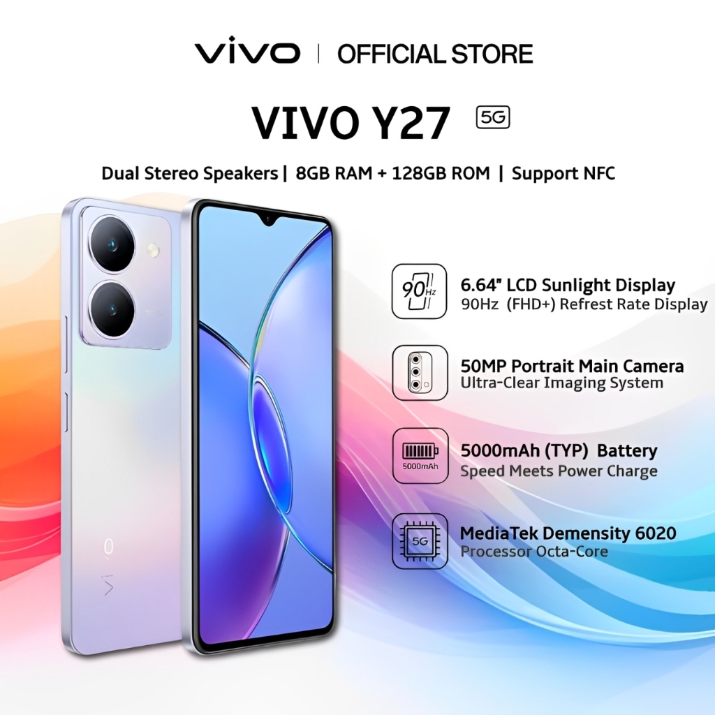 Y27 5G Smartphone 8+8GB EXTENDED RAM+128GB ROM, 5000mAh, 50MP Fun ...
