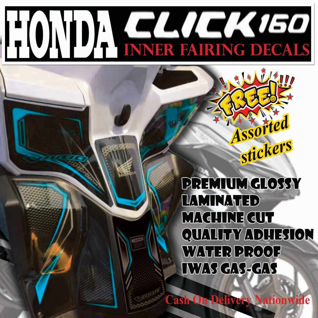 HONDA CLICK 160 INNER FAIRING DECALS STICKER/CLICK 160 ACCESSORIES ...