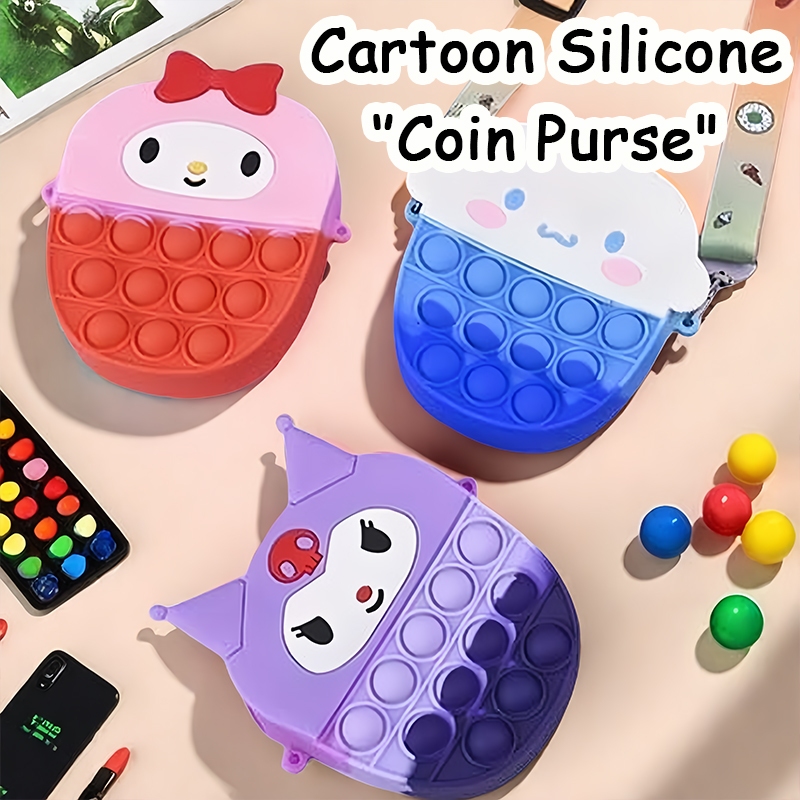 For Kids Girls Wallet Ladies Bag Silican Crossbody Bag Rainbow Unicorn ...