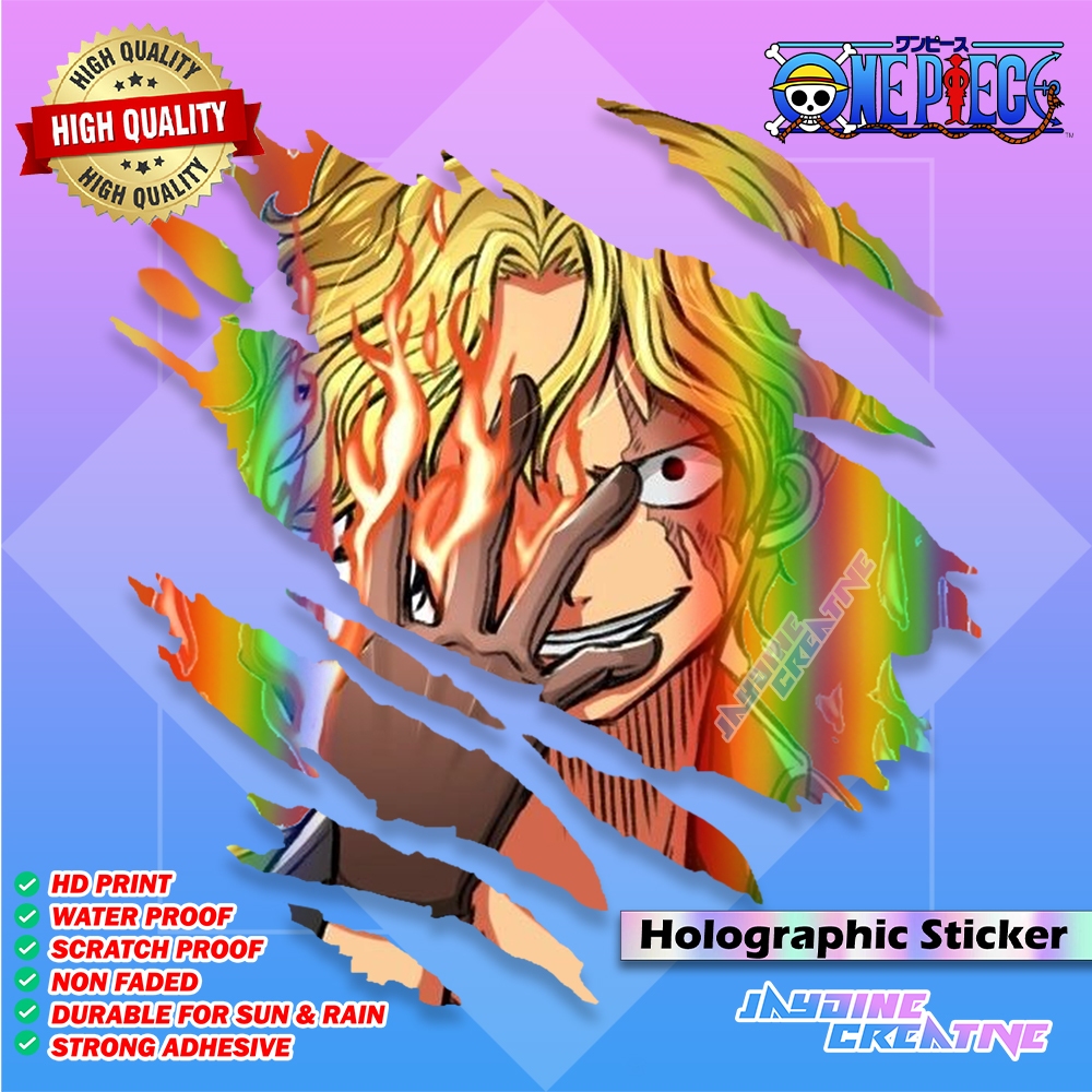 One Piece Anime (Sabo) Scratch Design Sticker Holographic & Matte ...