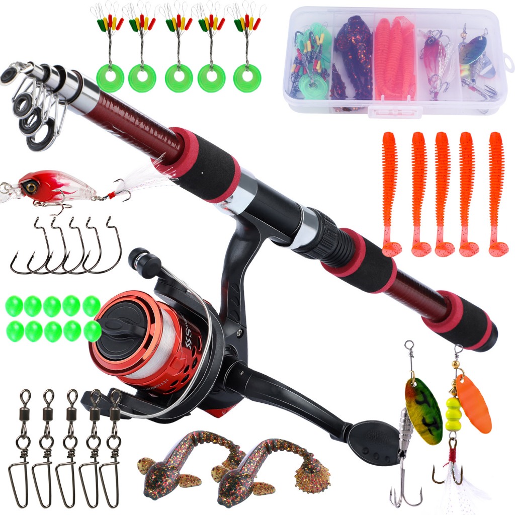 Sougayilang 1.8M Spinning Pamingwit Telescopic Portable Fishing Rod 3BB ...
