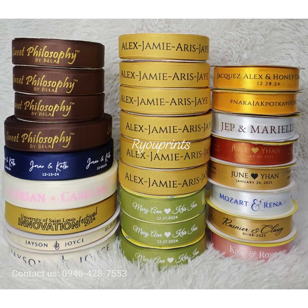 45 meters =50 yards personalized GROSSGRAIN RIBBONS for business and ...