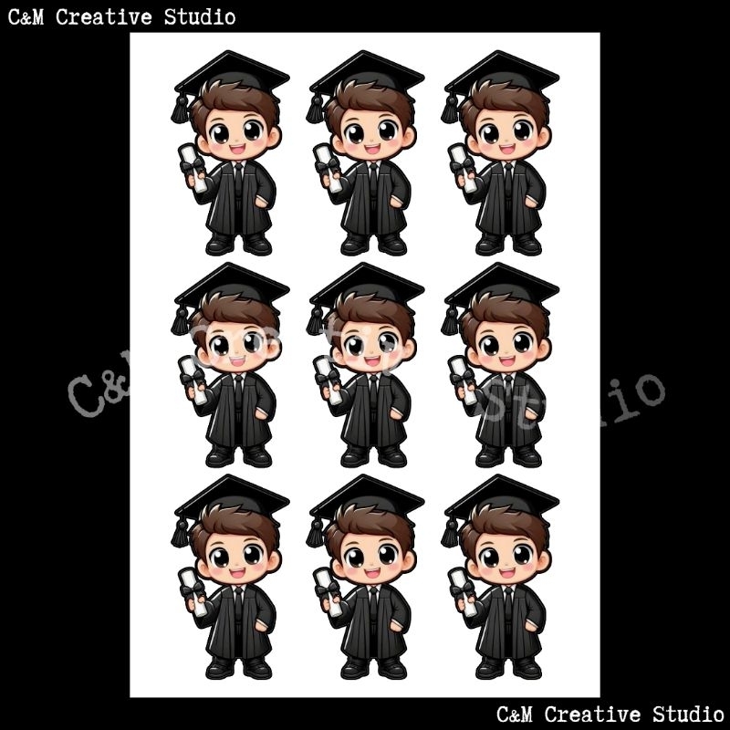 9pcs Graduation Toppers/Centerpiece | UNCUT | For Graduation Garland ...