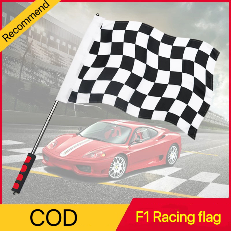 Classic 3x5ft Black White Checkered Racing Flag Pole Durable Polyester ...