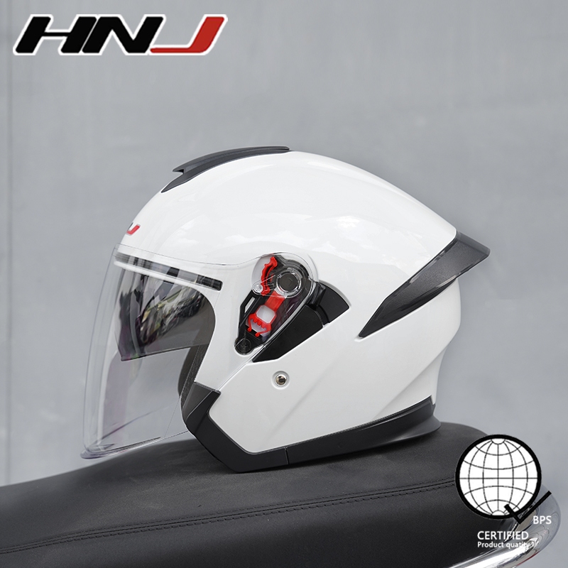 HNJ A4-006-H half face helmet motorcycle dual visor with icc for women ...