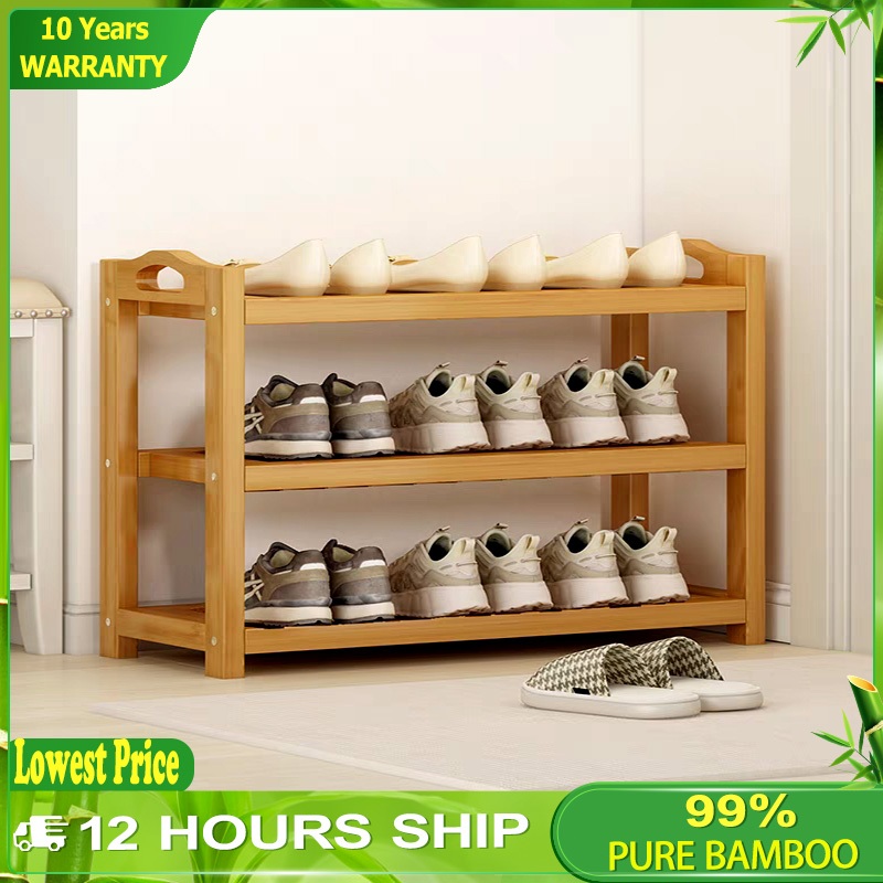 TAHANAN Mini Shoe Rack Organizer Wood Tier Bamboo 2 3 Layers Shoes ...