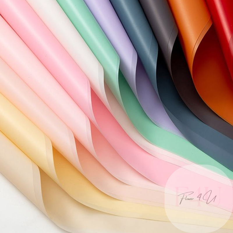 20pcs. Korean Waterproof Plain Color Flower Bouquet Wrapper | Shopee ...