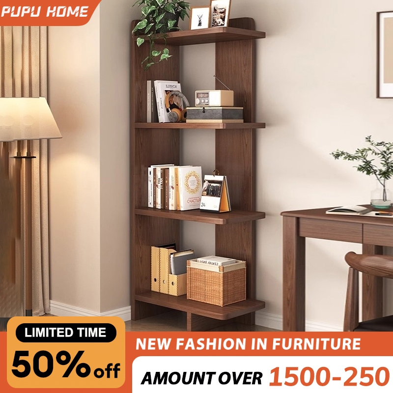 Wooden Book Shelf Corner Book Rack Multi-Layer Corner Storage Rack ...