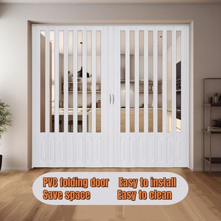 Space-Saving PVC Folding Door with Frosted Acrylic Panels | Modern ...