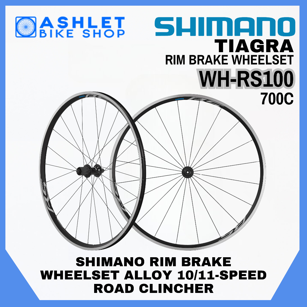 ORIGINAL SHIMANO Rim Brake Wheelset WH-RS100 700c Road Alloy Clincher ...