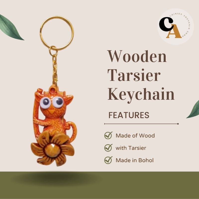 Wooden Tarsier Keychain Bohol Souvenirs | Shopee Philippines