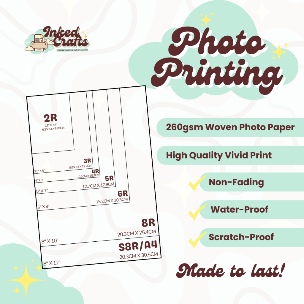 InkedCrafts︱Photo Printing︱2R to A4︱ High Quality Vivid Print ︱260gsm ...